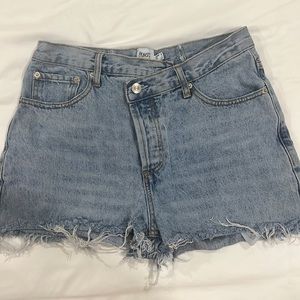 Princess Polly asymmetrical Jean shorts